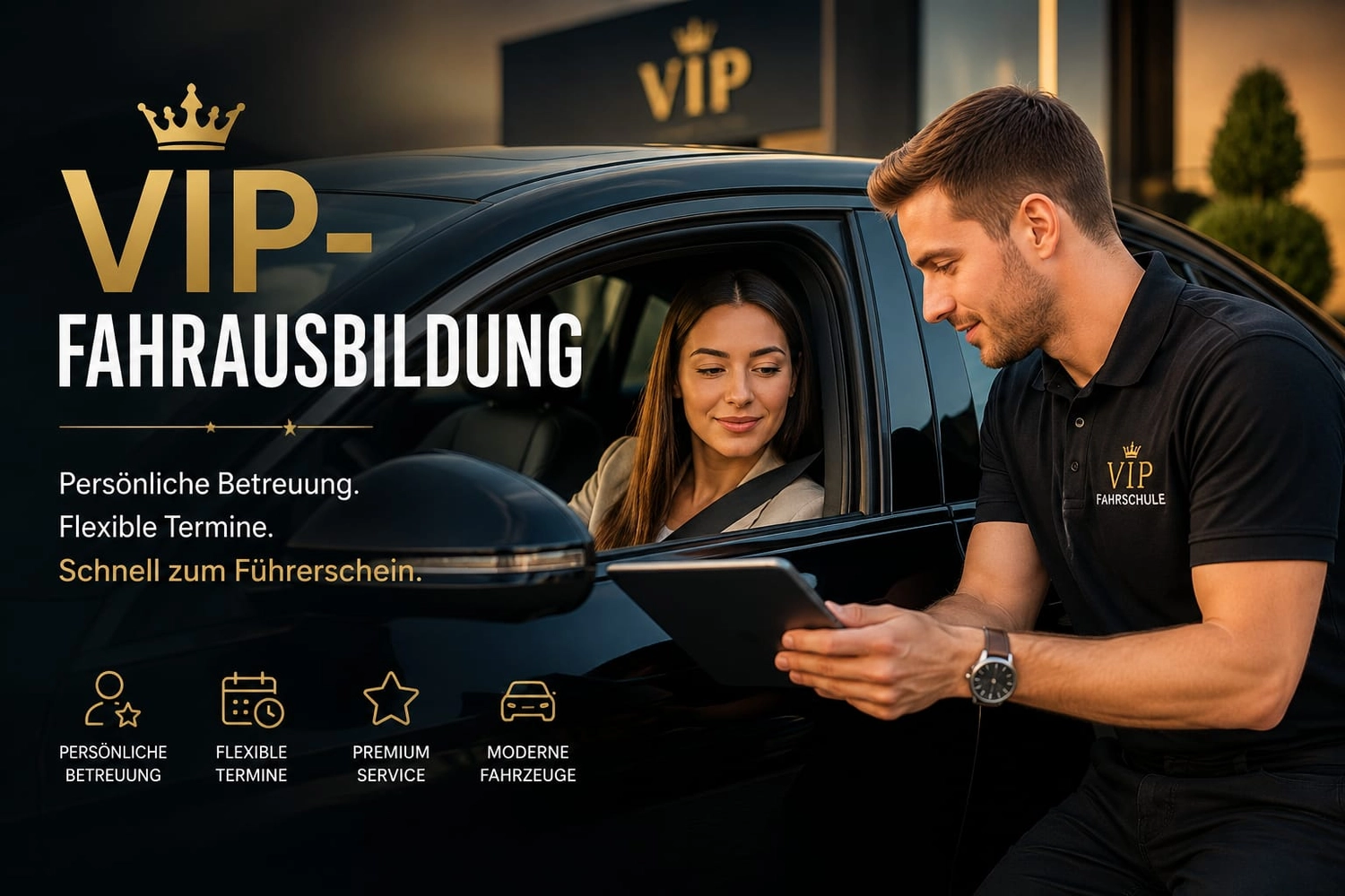 Fahrschule Two for You GmbH – eine Werbeanzeige für eine deutsche Fahrschule mit Premium- und Schnellkursen