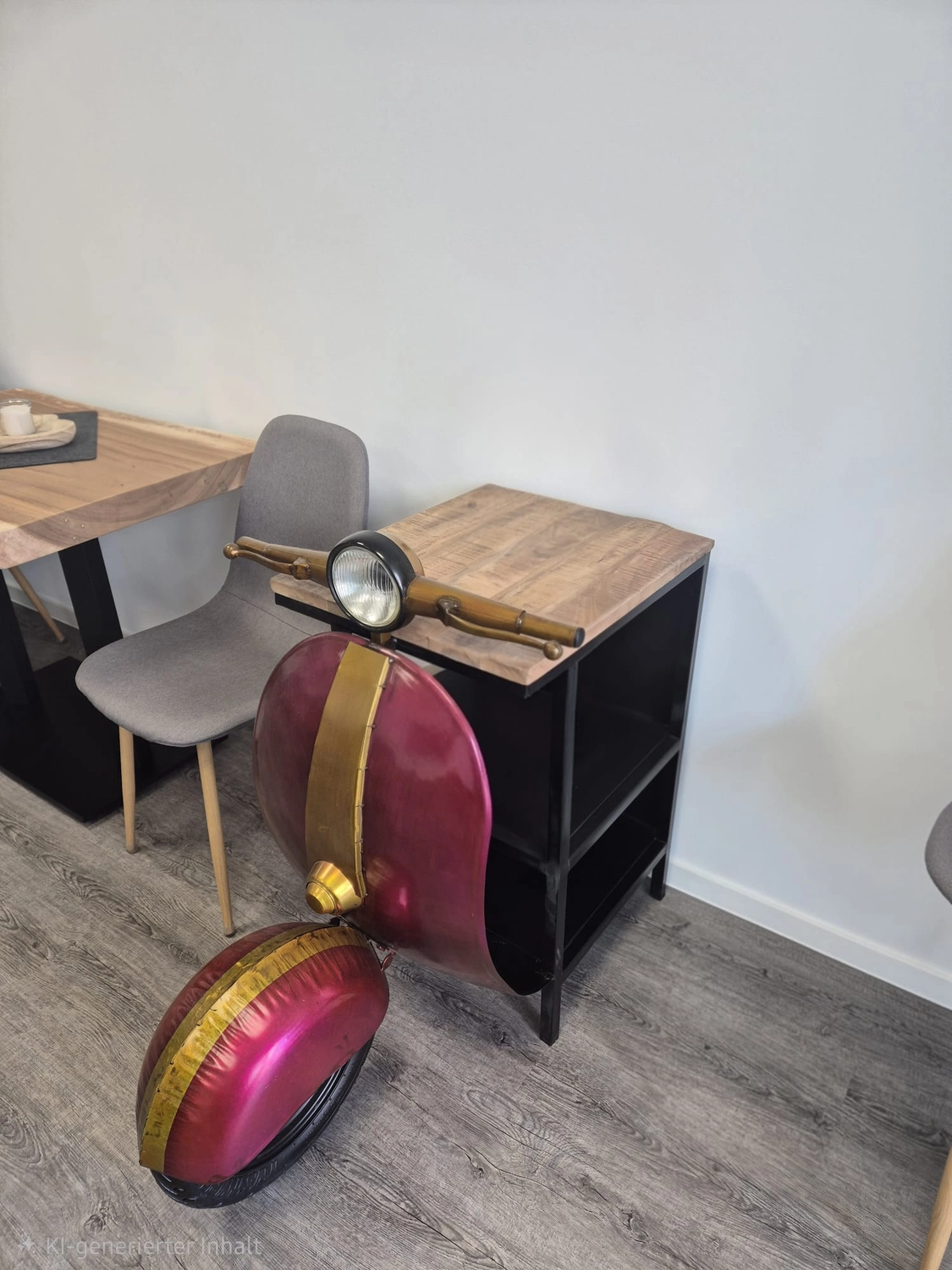 Fahrschule Two for You GmbH – Das Interieur der Fahrschule Two for You mit modernen Holzmöbeln und einer separaten Kaffeestation.